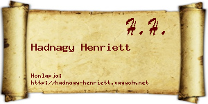 Hadnagy Henriett névjegykártya